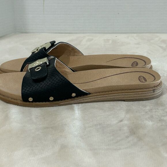 Dr Scholl’s Slide Sandals Women's Size 9 Originalist Black Snake Sunset Design - Picture 6 of 12